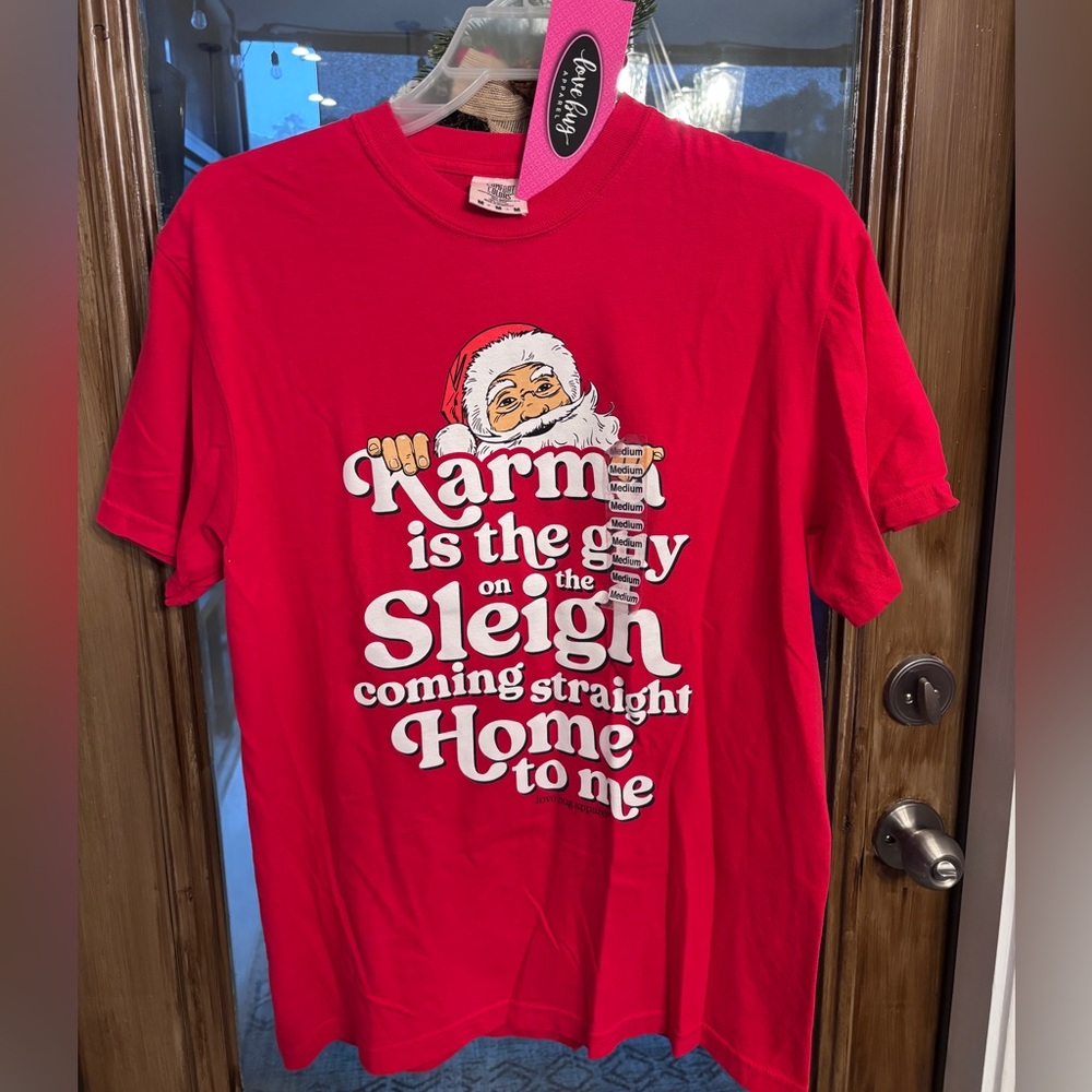 Comfort Colors Christmas Taylor Swift themed tee, size M